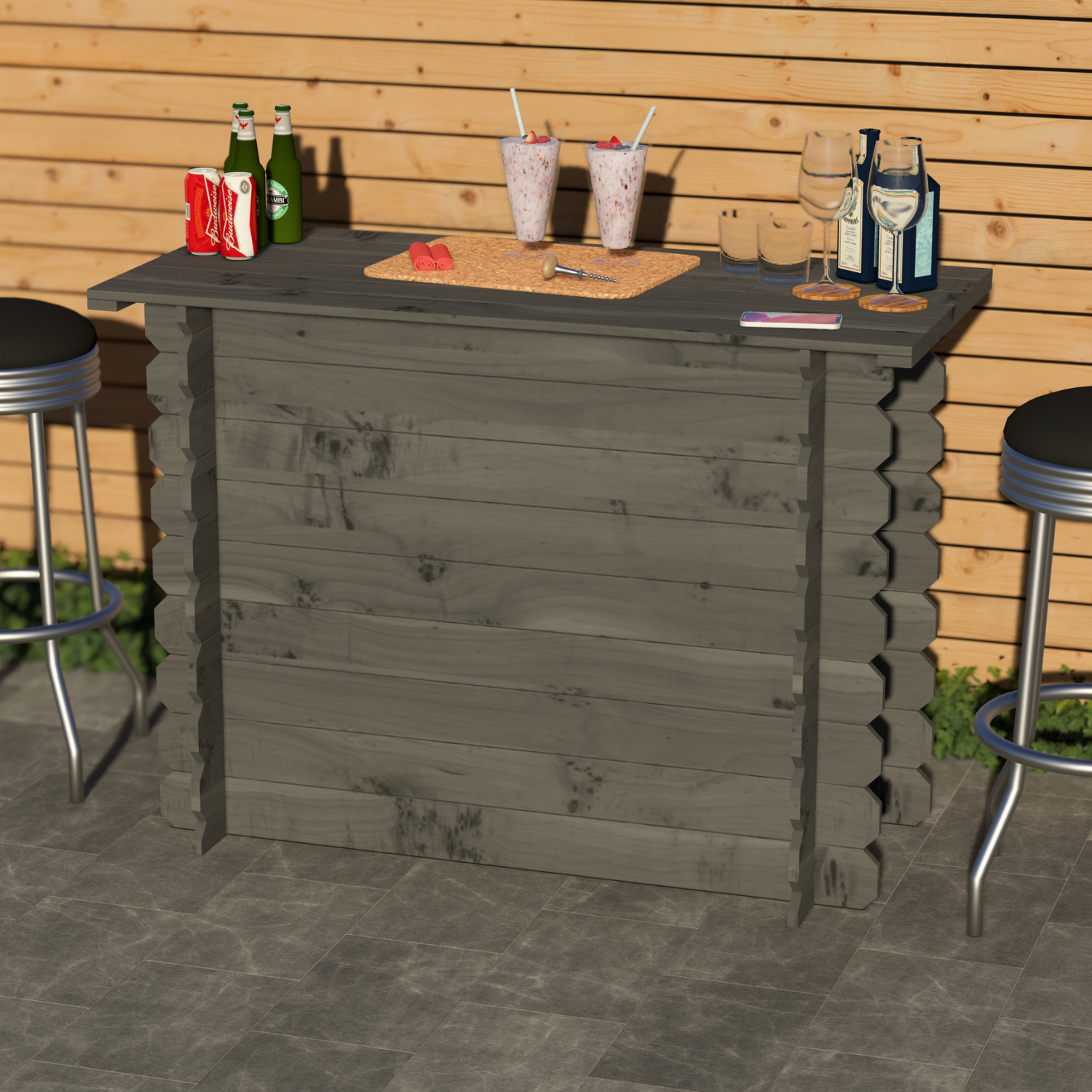 Image of Rustic Wooden Interlock Bar