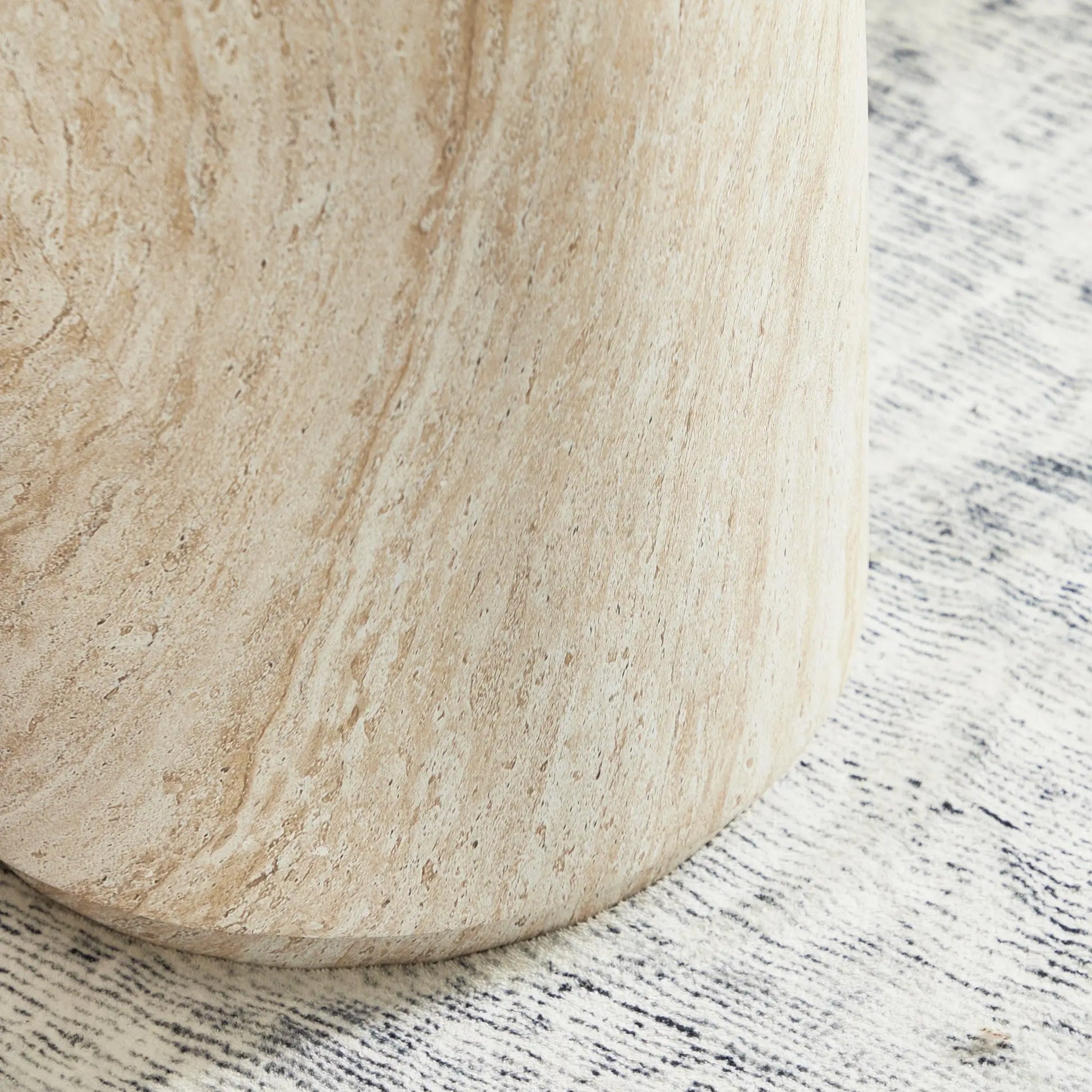 Pisa Tall Travertine look Side Table