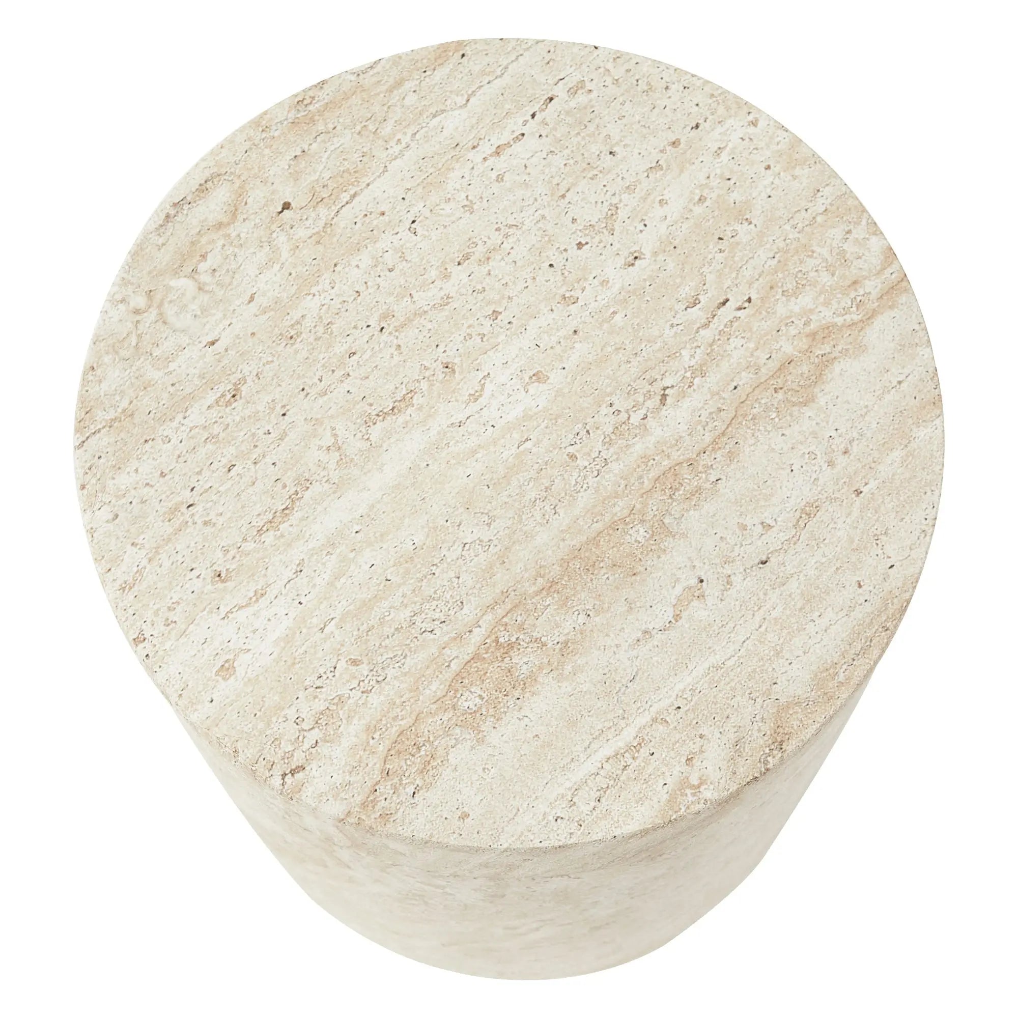 Image of Pisa Tall Travertine look Side Table