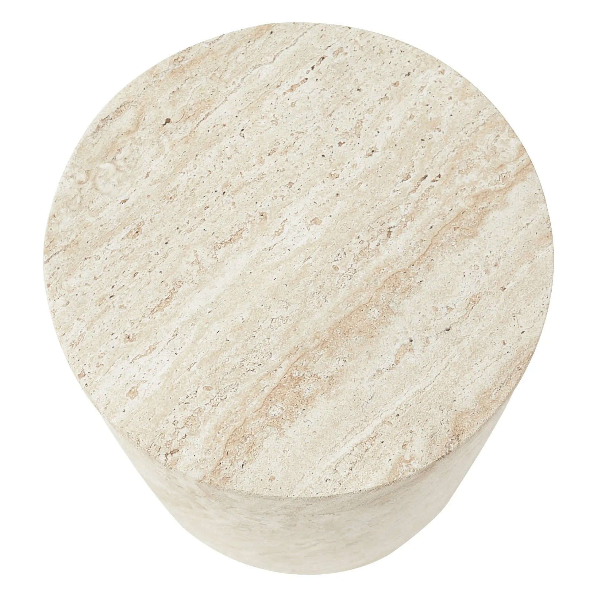 Pisa Tall Travertine look Side Table