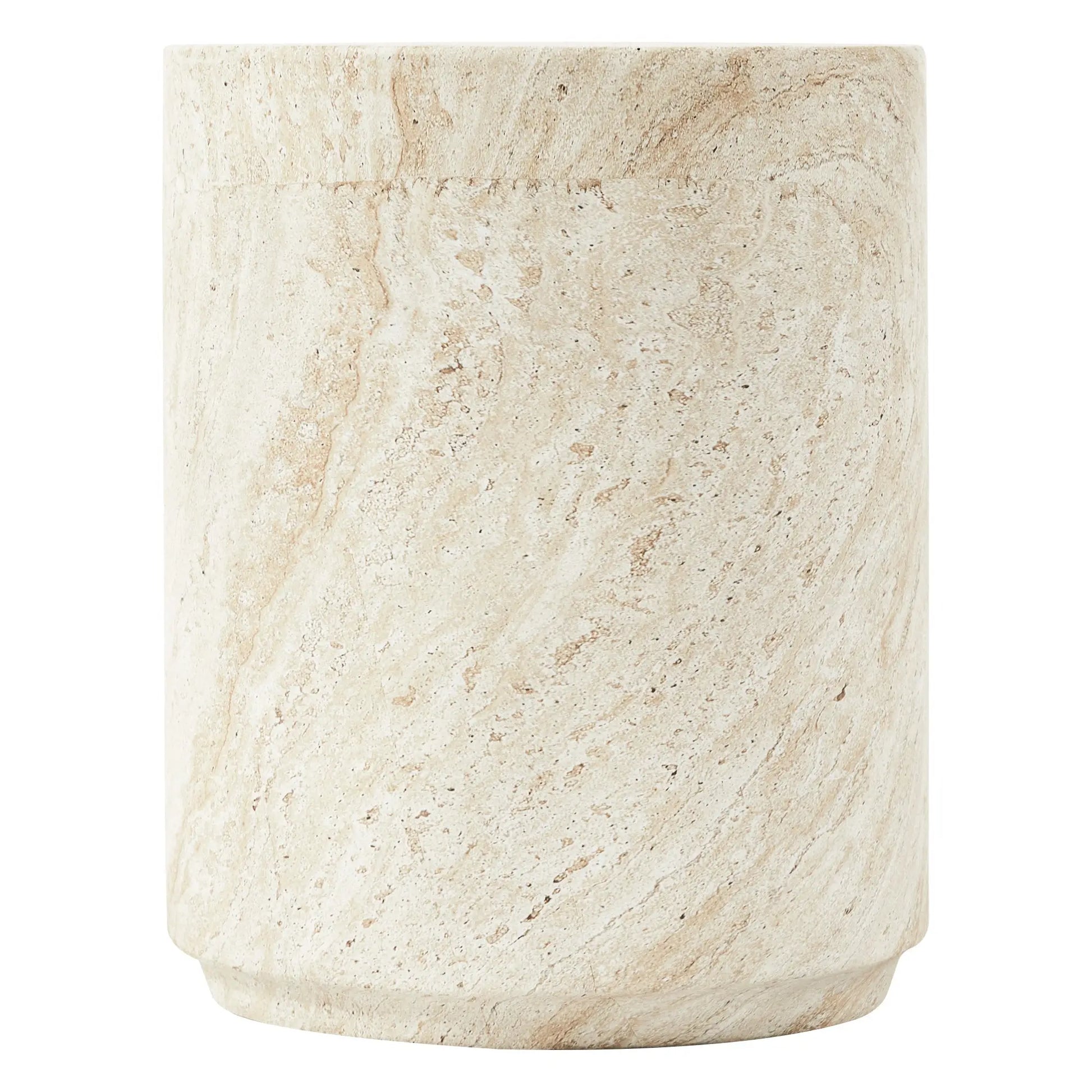Pisa Tall Travertine look Side Table