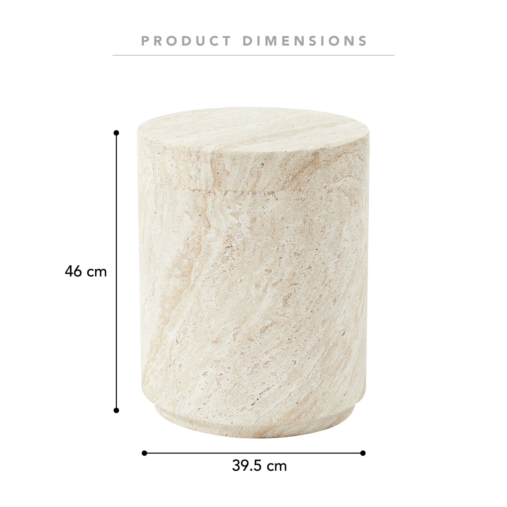 Pisa Tall Travertine look Side Table