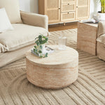 Pisa Round Travertine Look Coffee Table