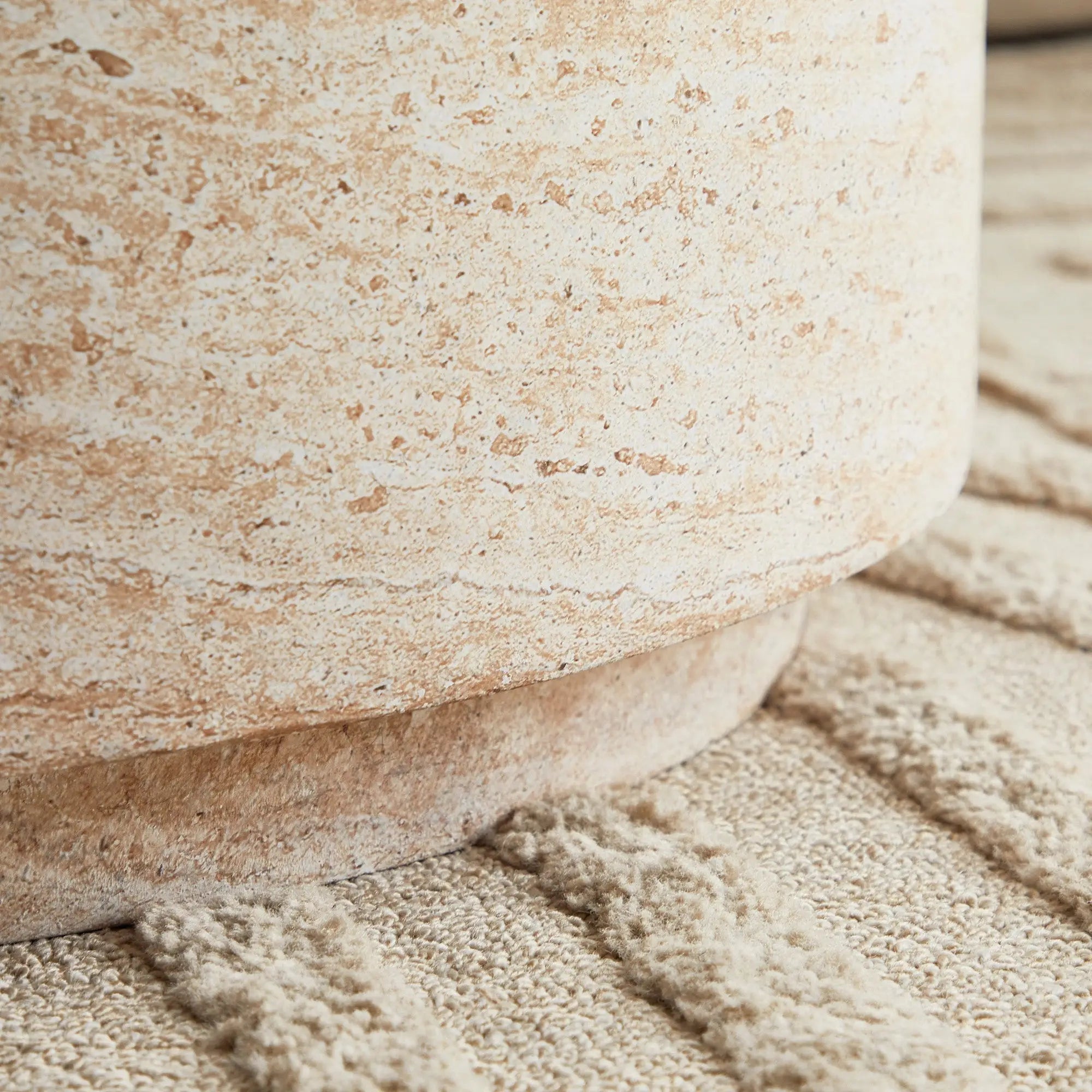 Image of Pisa Round Travertine Look Coffee Table