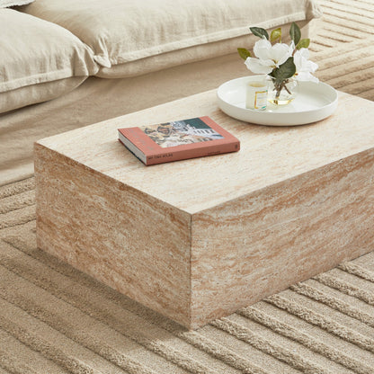 Pisa Rectangle Travertine Look Coffee Table