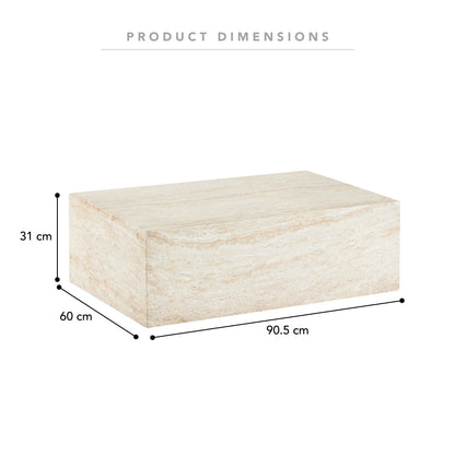 Pisa Rectangle Travertine Look Coffee Table