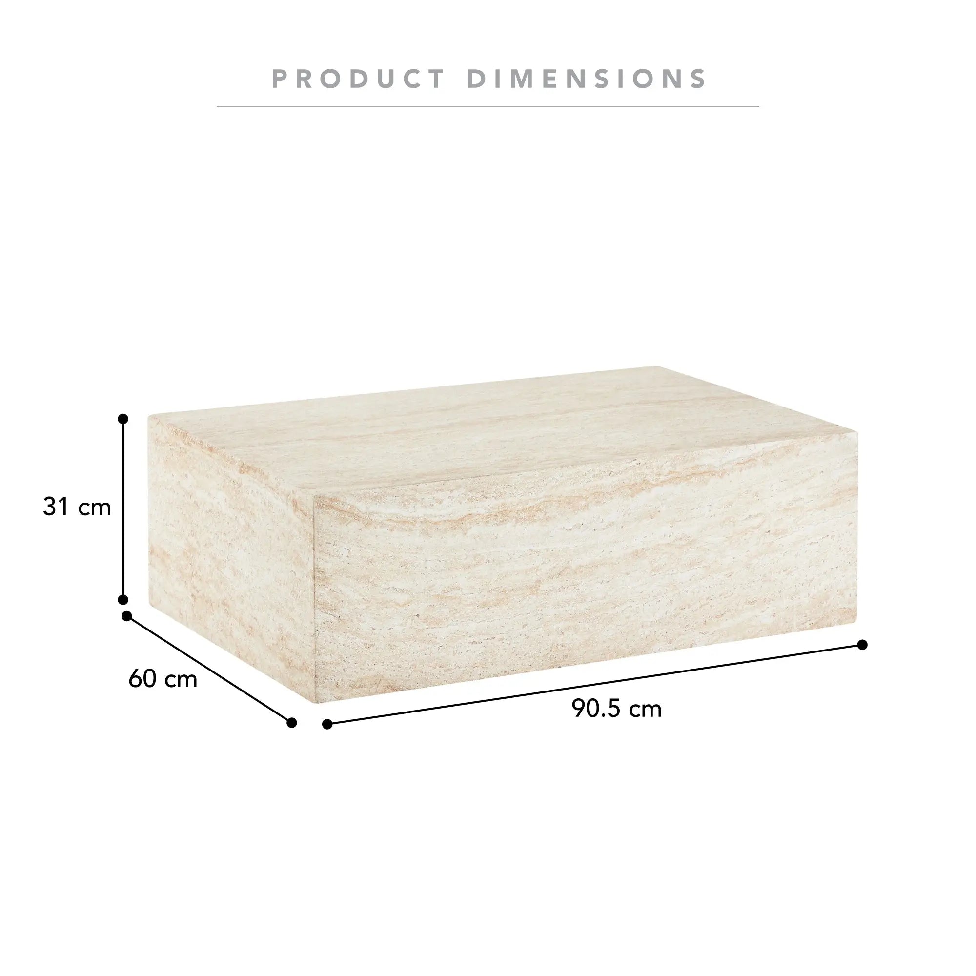 Image of Pisa Rectangle Travertine Look Coffee Table