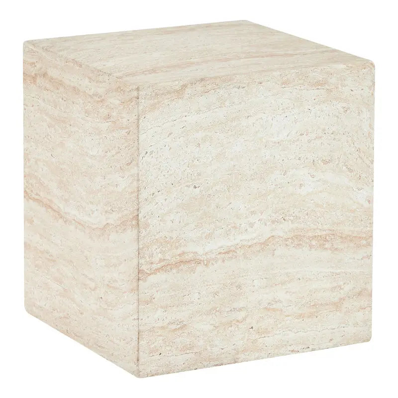 Pisa Square Travertine Look Side Table