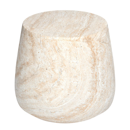 Pisa Round Tapered Travertine Look Side Table