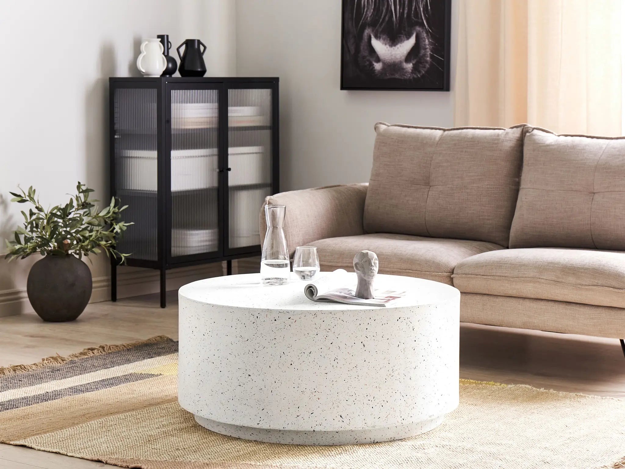 Image of Pedro Terrazzo Look Round Coffee Table