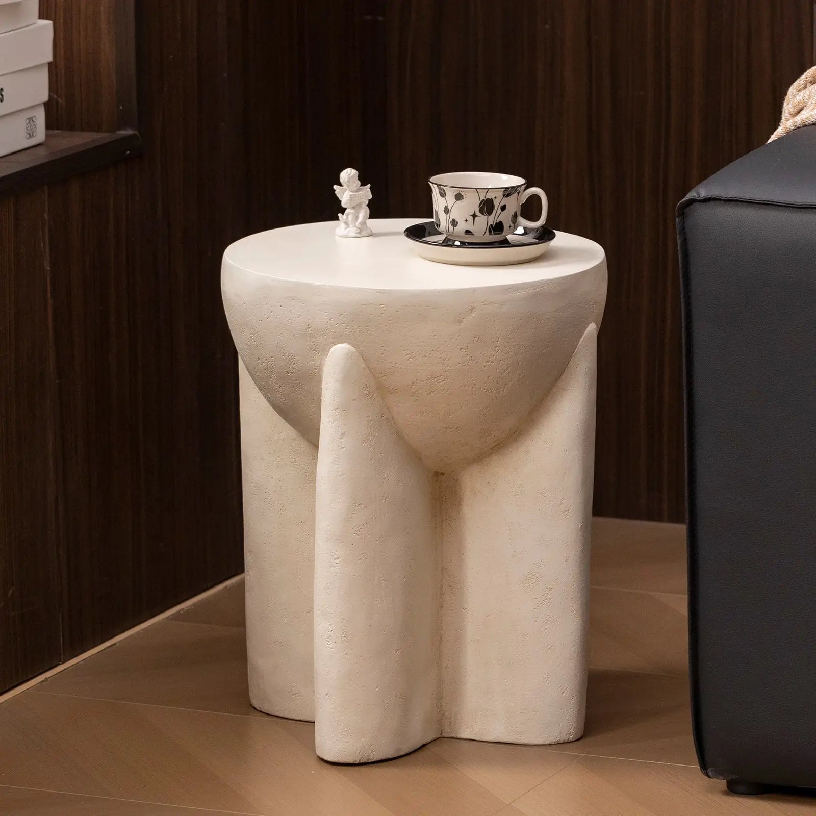 Naples Concrete Look Round Side Table