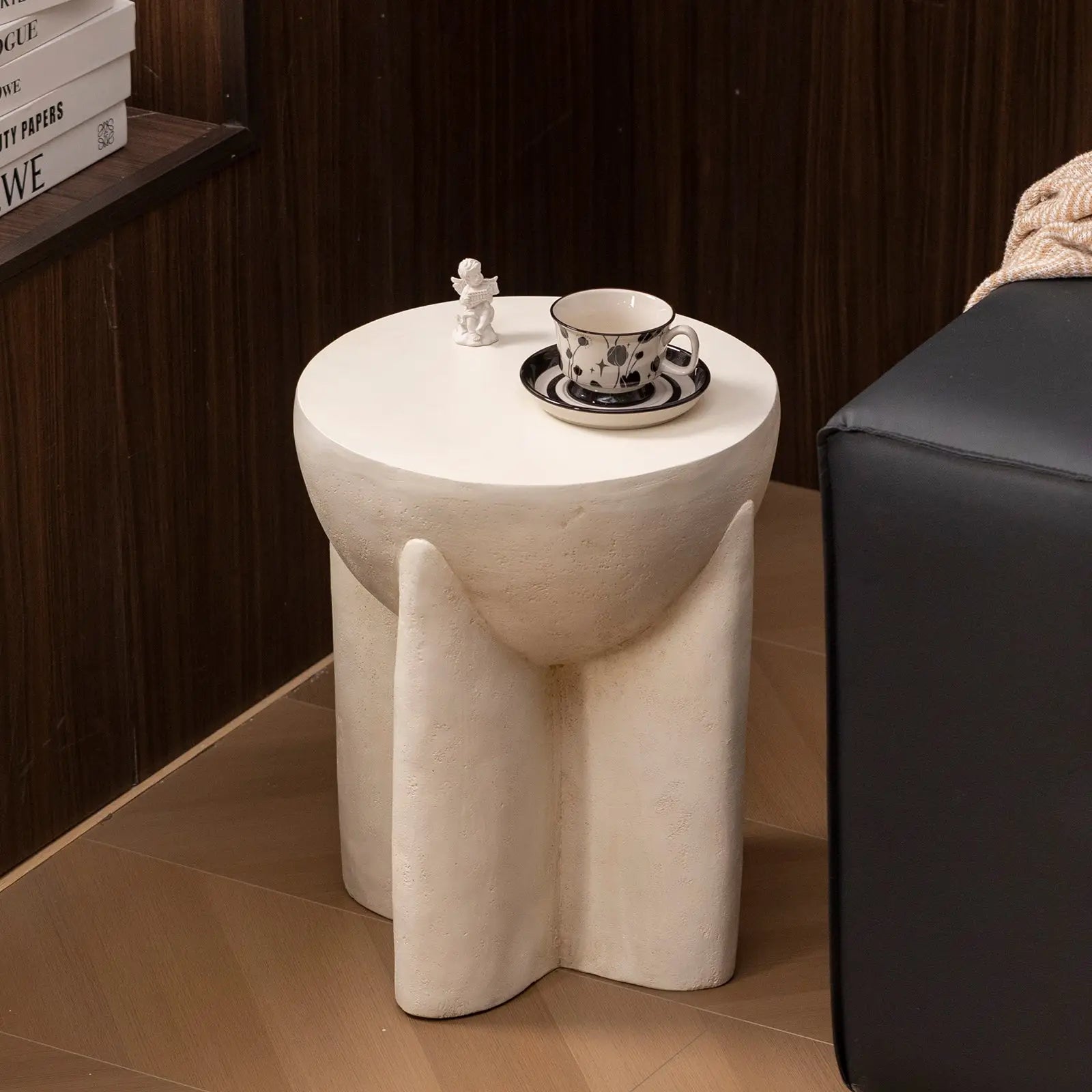 Image of Naples Concrete Look Round Side Table