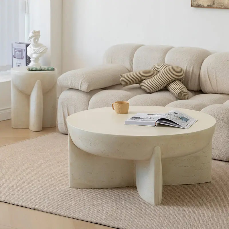 Naples Concrete Look Round Coffee Table