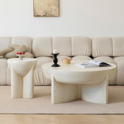 Naples Concrete Look Round Coffee Table