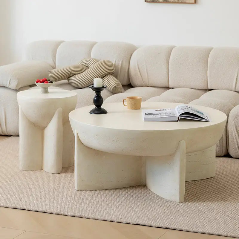 Naples Concrete Look Round Coffee Table