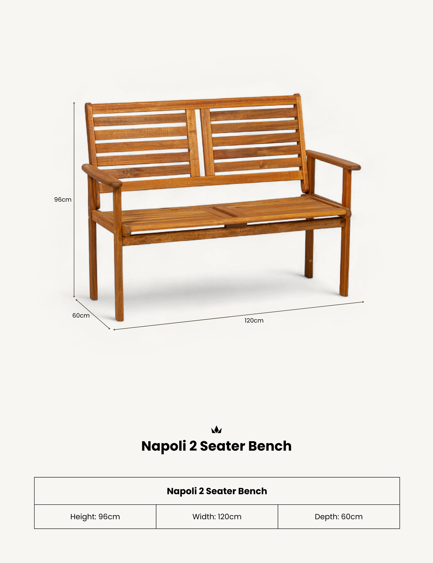 Napoli 2 Seater Garden Furniture Bench
