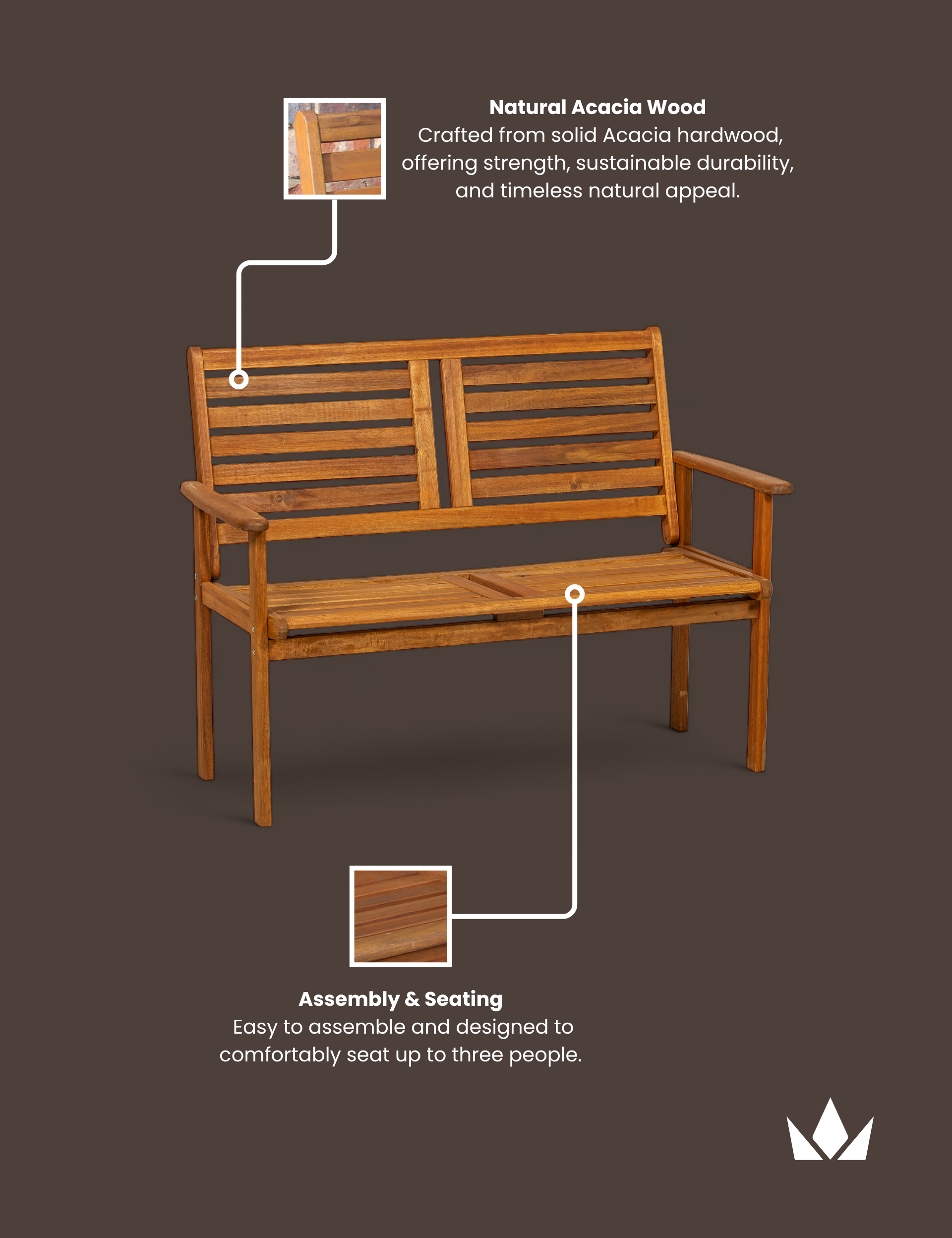 Napoli 2 Seater Garden Furniture Bench