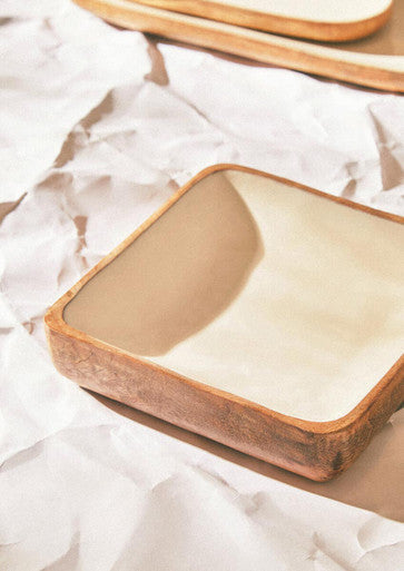 Image of Kara Medium Mango Wood Square Bowl