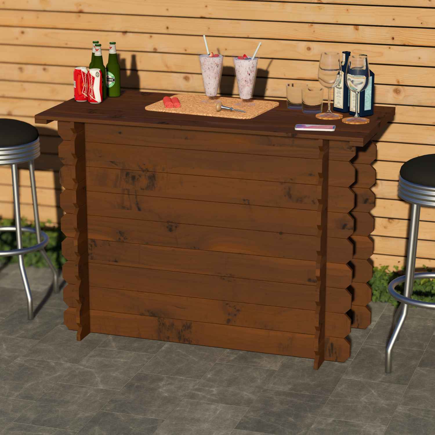 Image of Rustic Wooden Interlock Bar