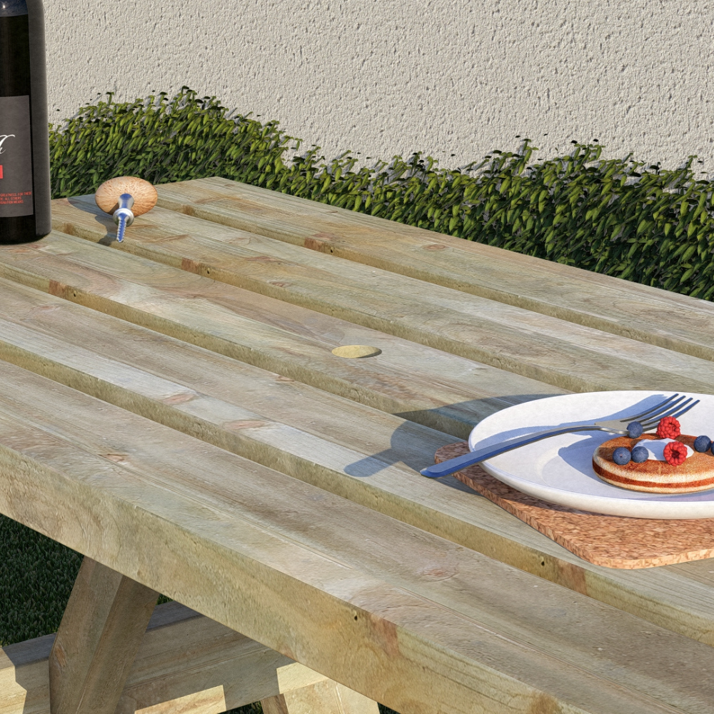 Image of 4 Seater Wooden Picnic Table
