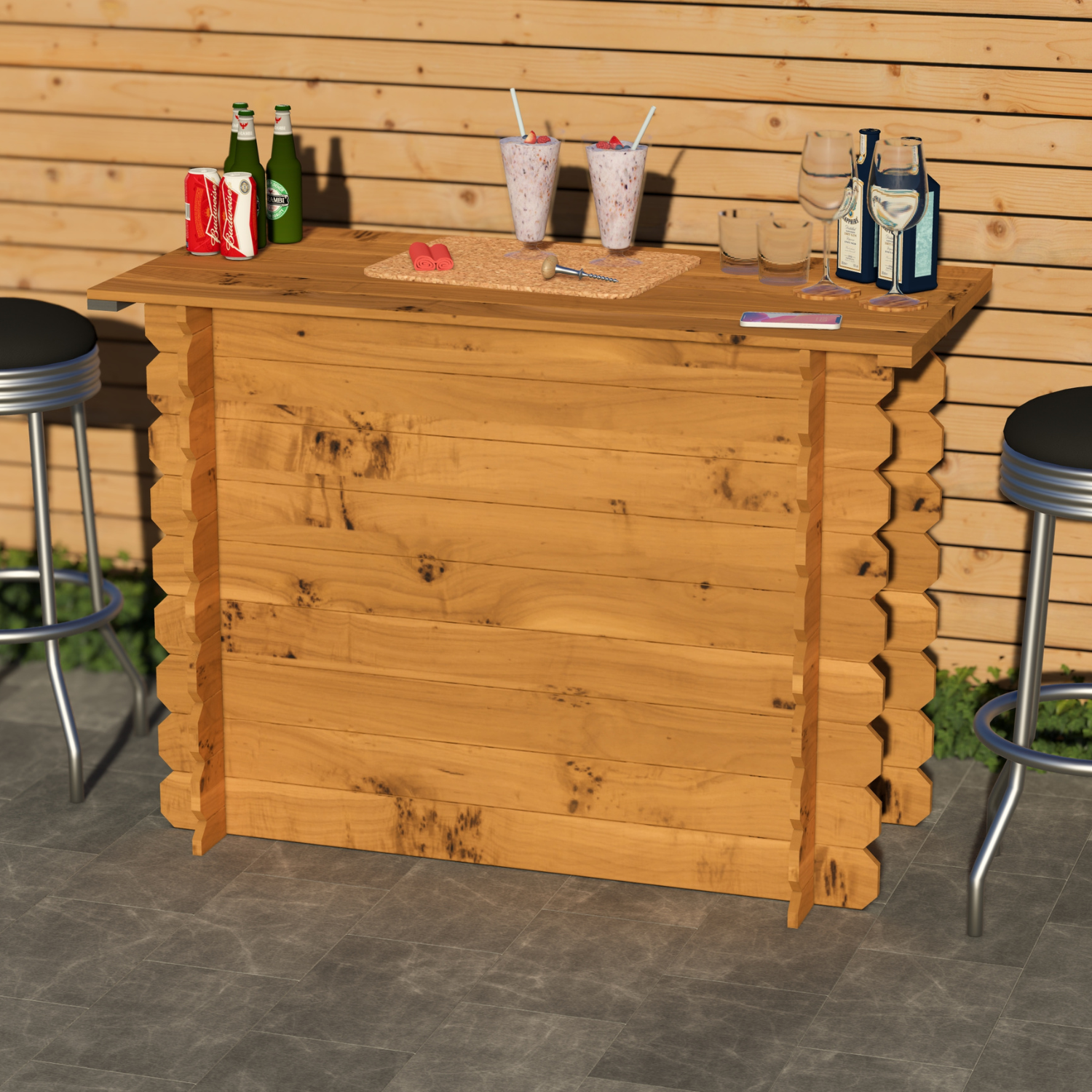 Image of Rustic Wooden Interlock Bar