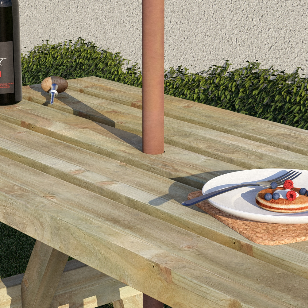 Image of 4 Seater Wooden Picnic Table