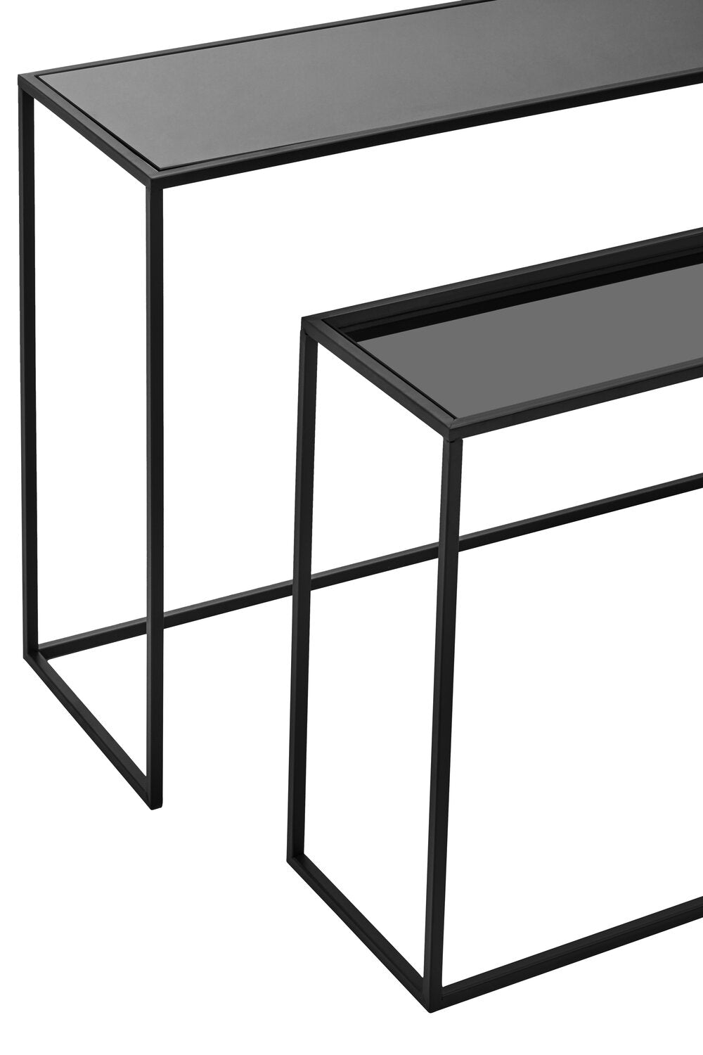 Image of Avento Set Of Two Black Console Tables