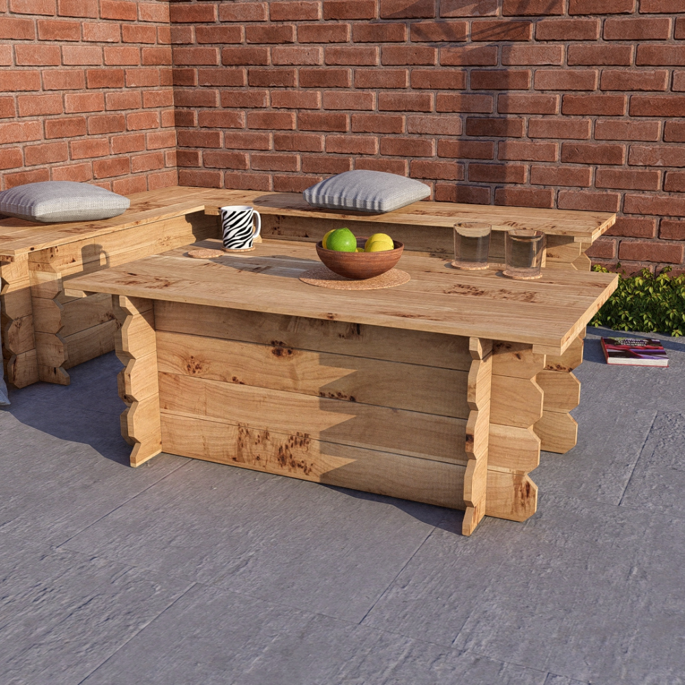 Image of Wooden Interlock Bench Set