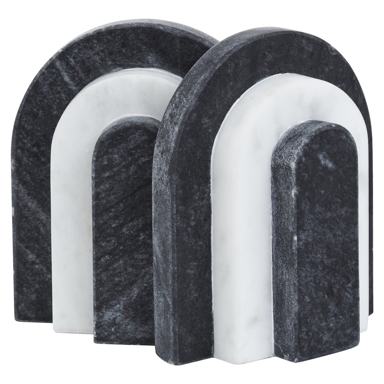 Image of Oxana Black and White Marble Bookends - Additional