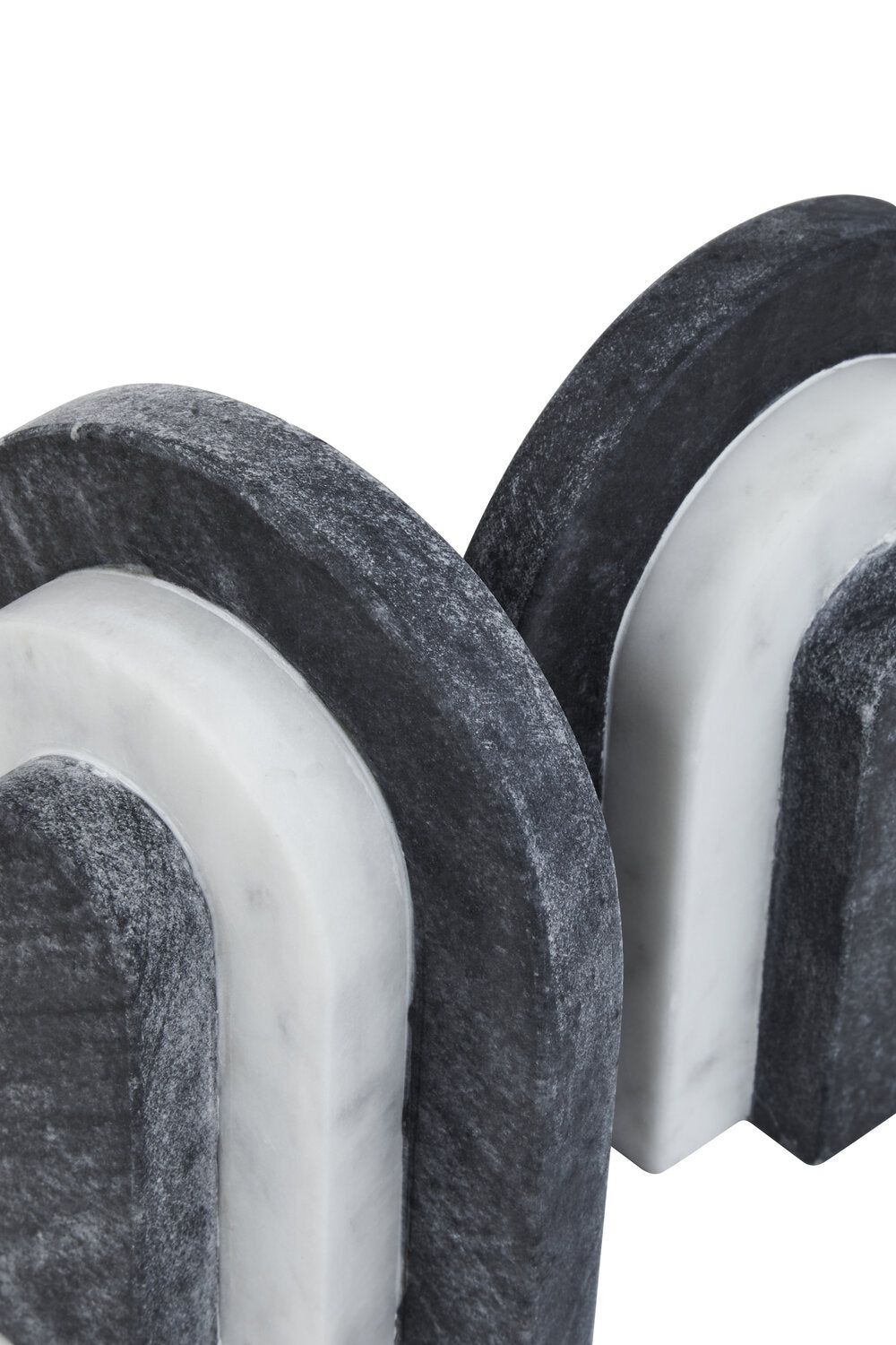 Image of Oxana Black and White Marble Bookends - Macro