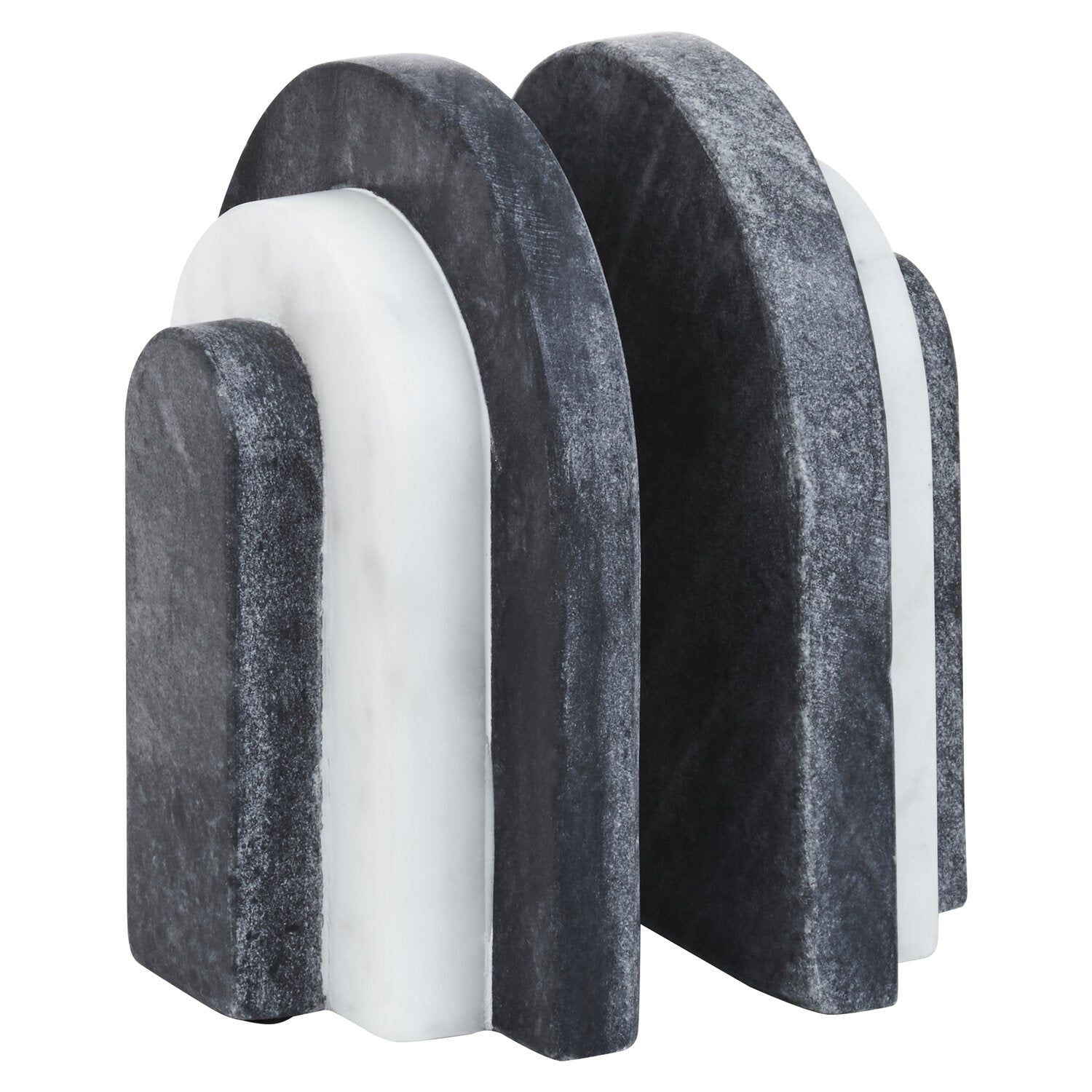 Image of Oxana Black and White Marble Bookends - Main