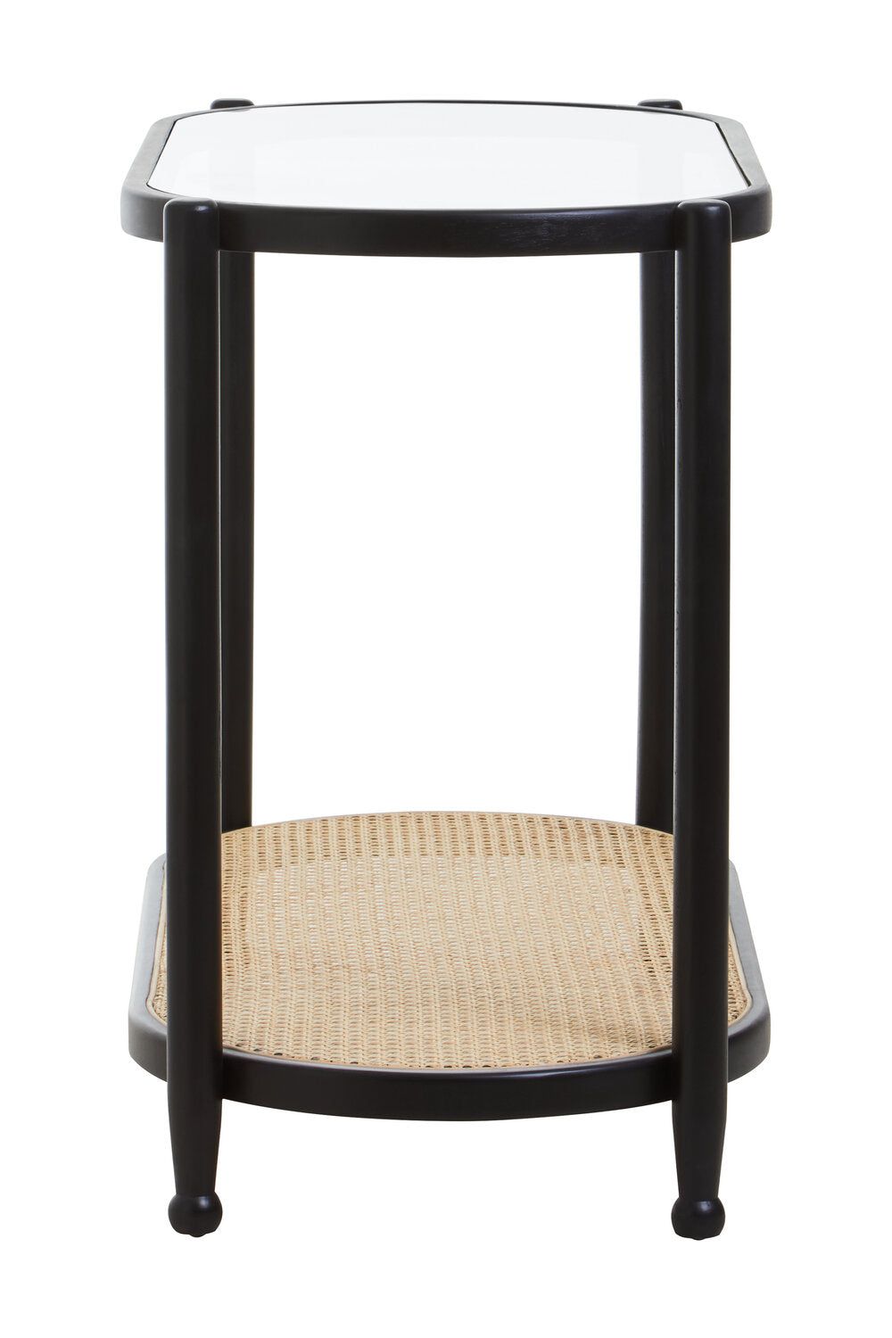 Image of Cebu Rattan and Glass 2 Tier Console Table - Additional
