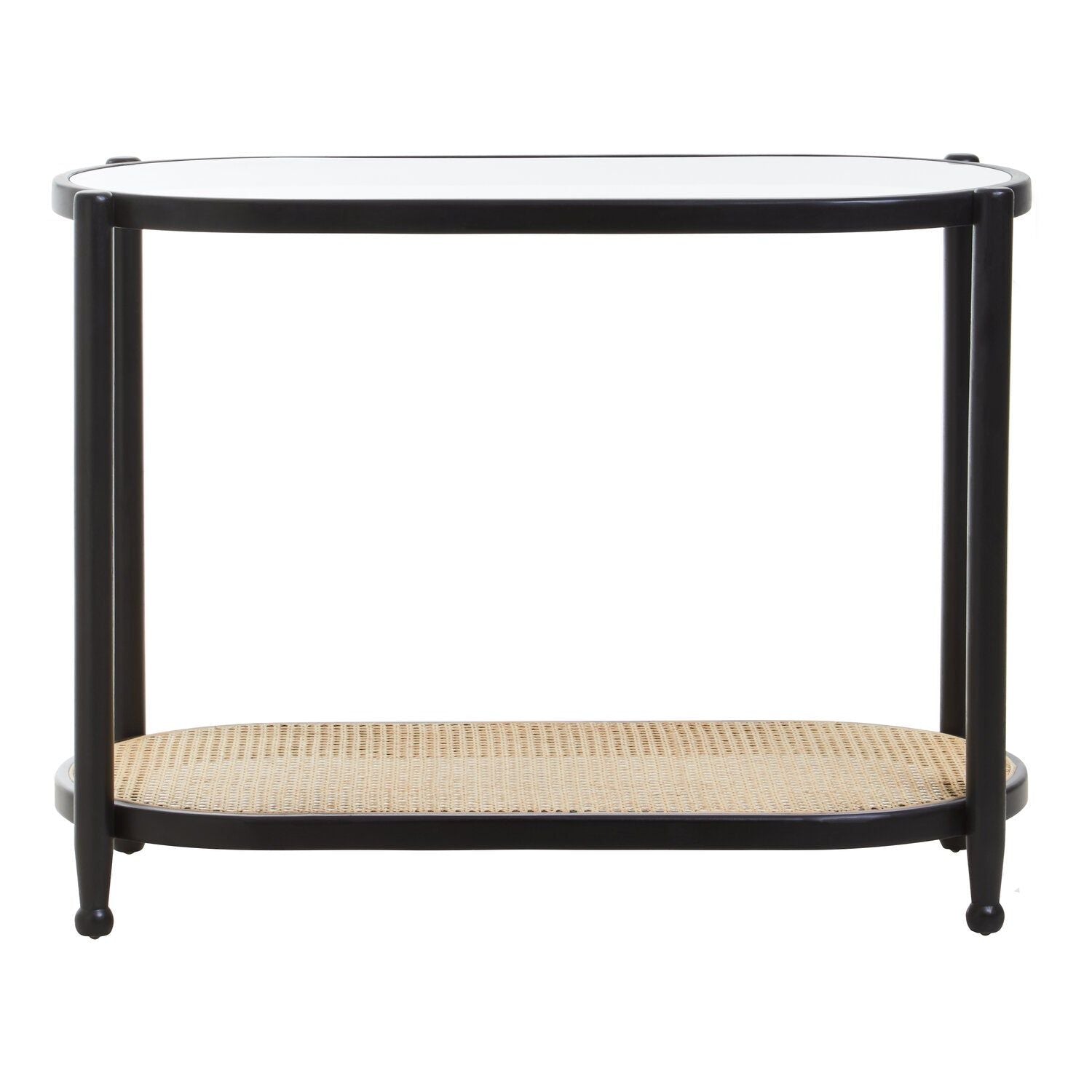 Image of Cebu Rattan and Glass 2 Tier Console Table - Main