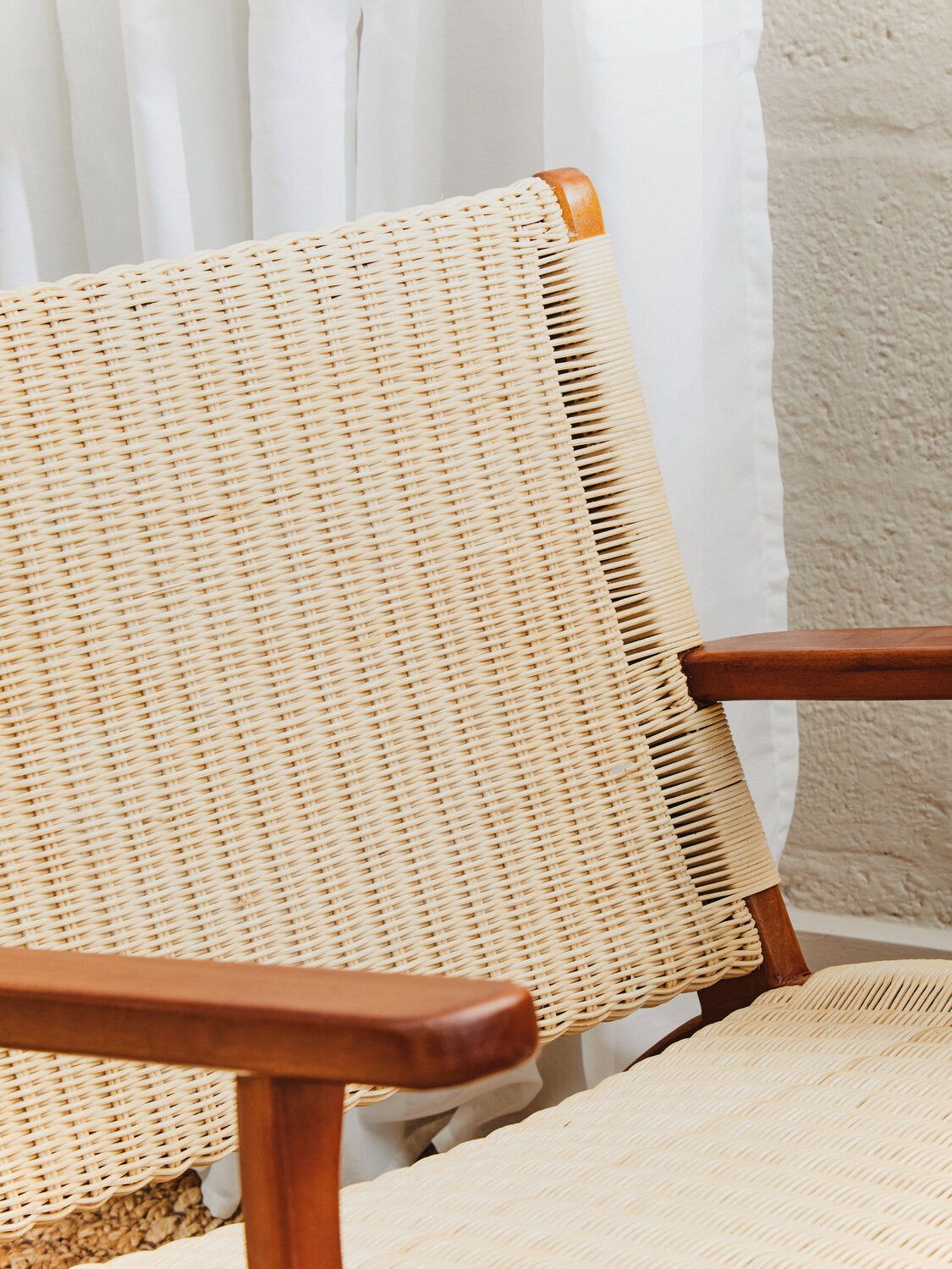 Image of Java Woven Chair In Natural Rattan - Lifestyle