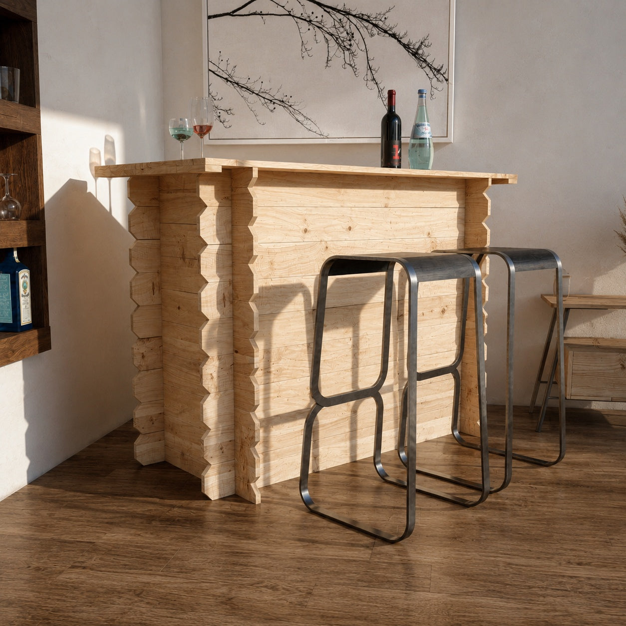 Image of Rustic Wooden Interlock Bar