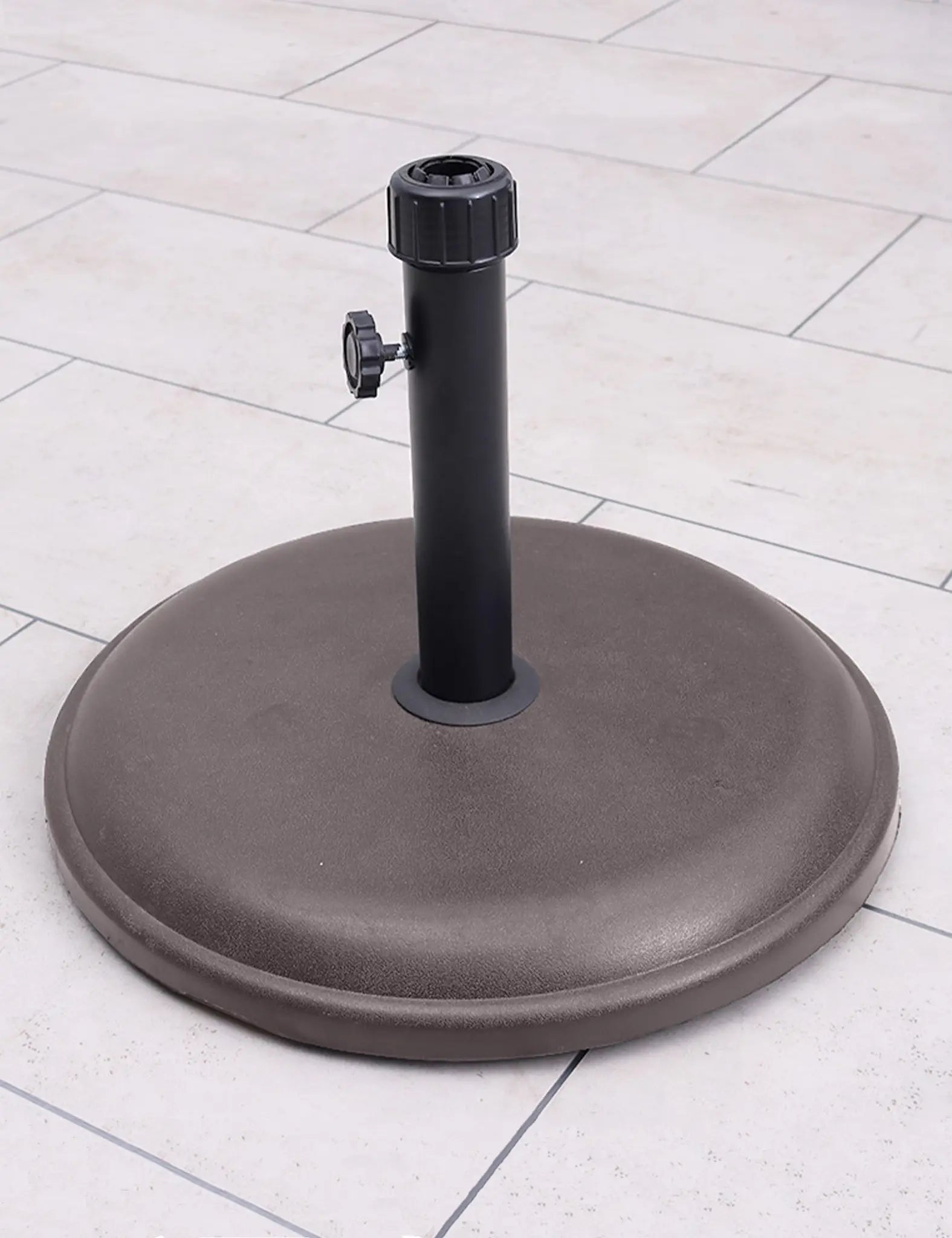 Image of Polycrete Outdoor Parasol Base 16kg Round - Brown