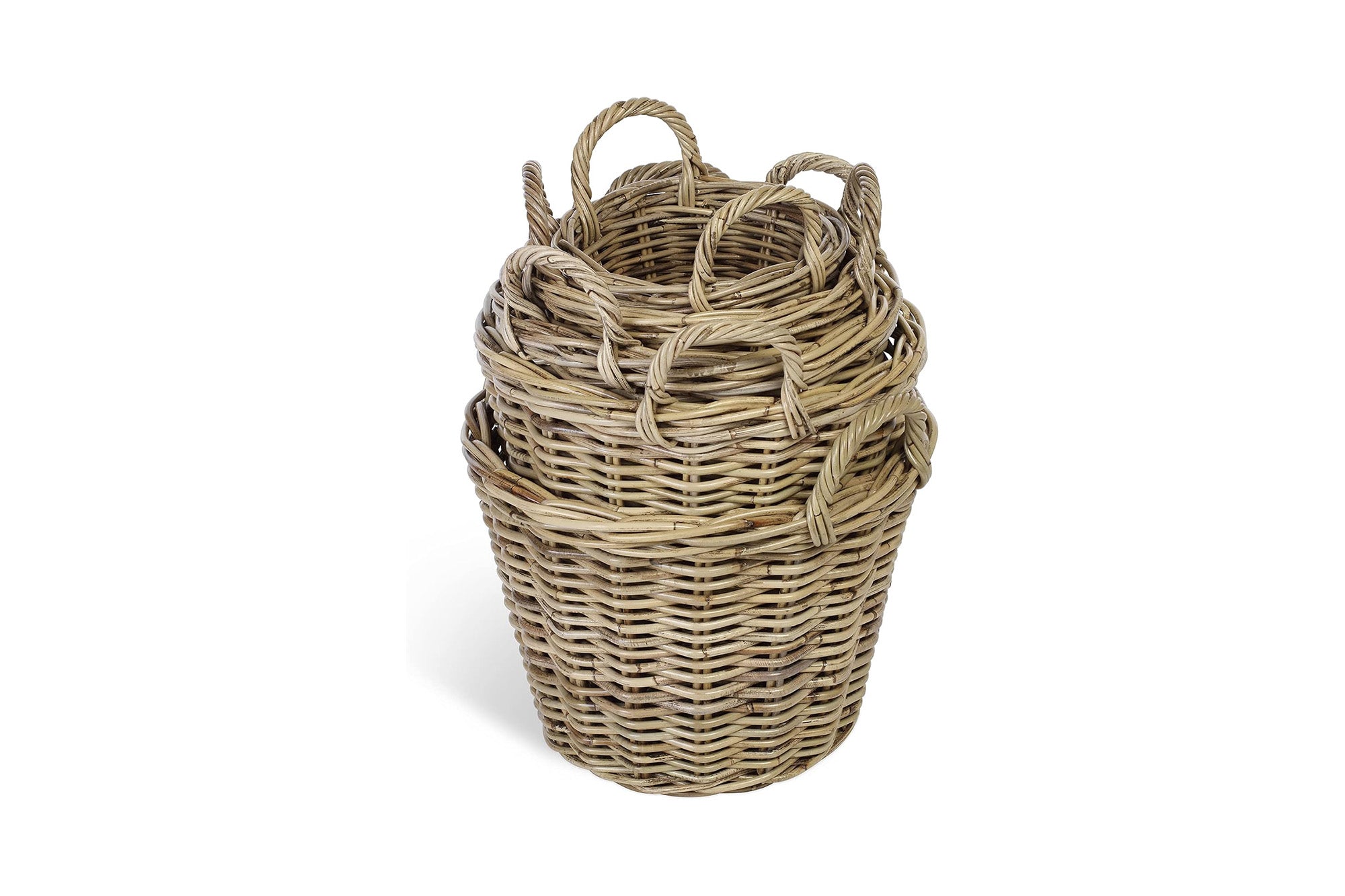 Set of 5 Rattan Log Baskets