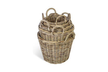 Set of 5 Rattan Log Baskets