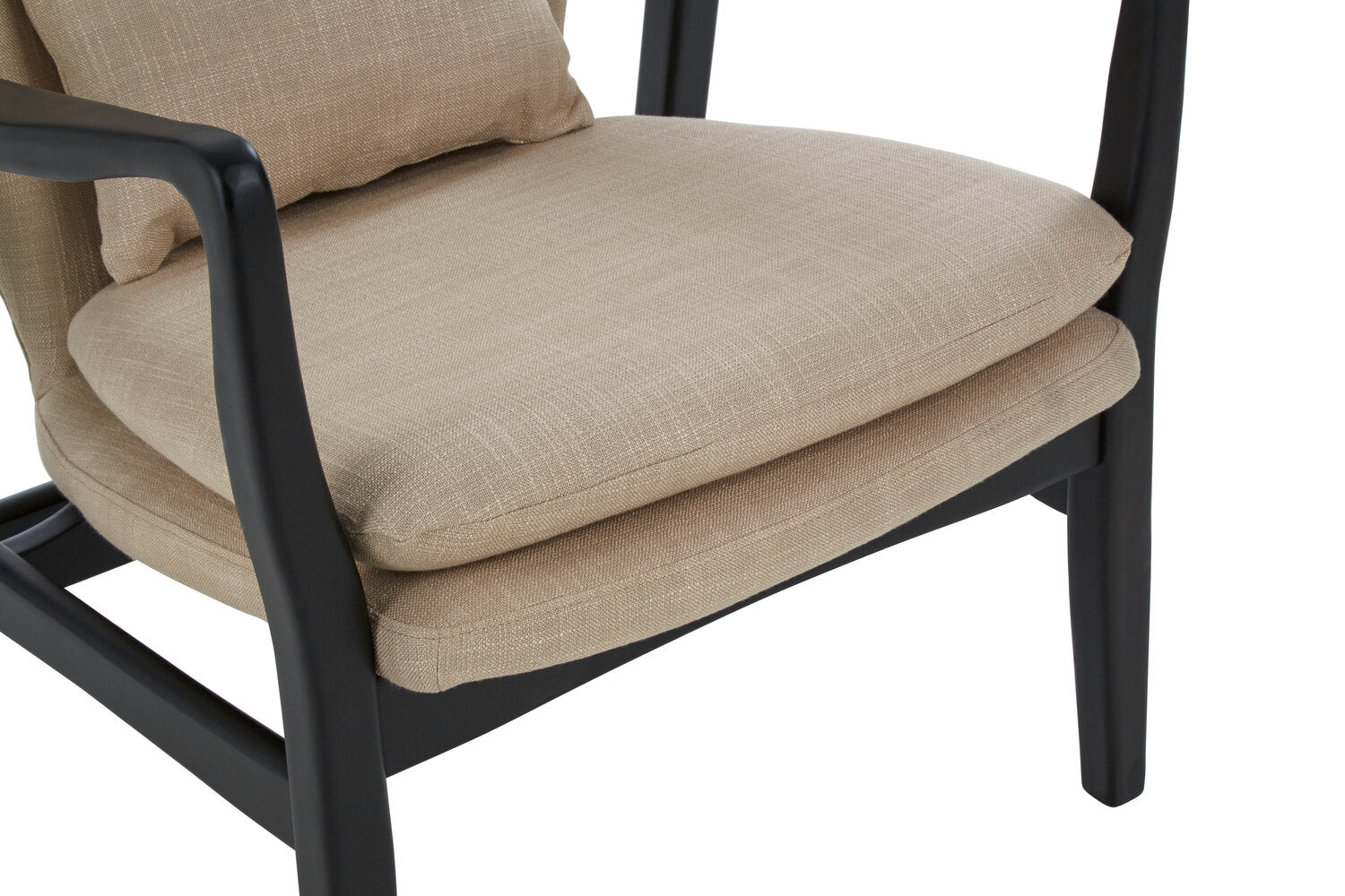 Image of Stockholm Beige Chair With Black Wooden Frame - Macro