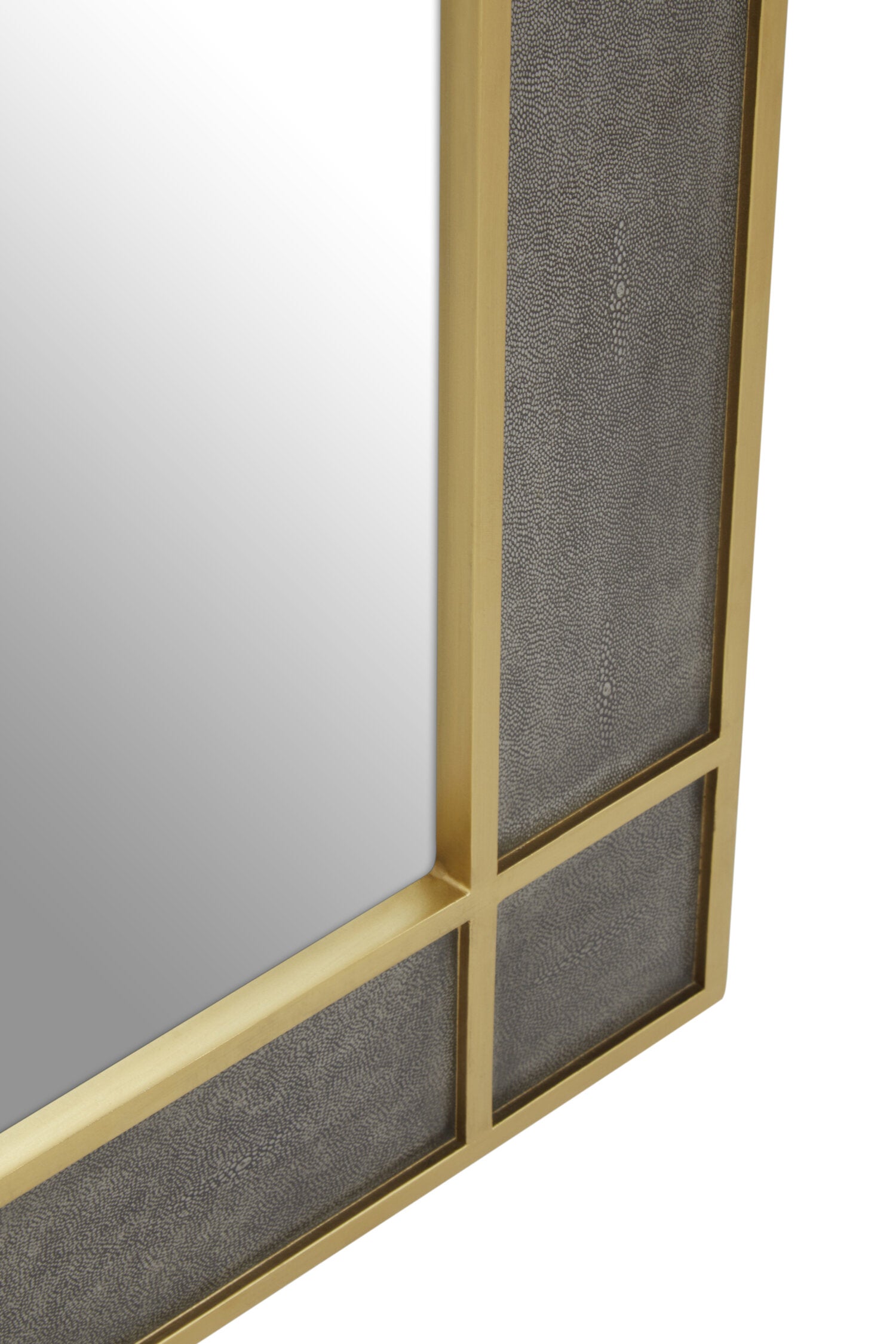Image of Deskey Grey Shagreen Effect Wall Mirror