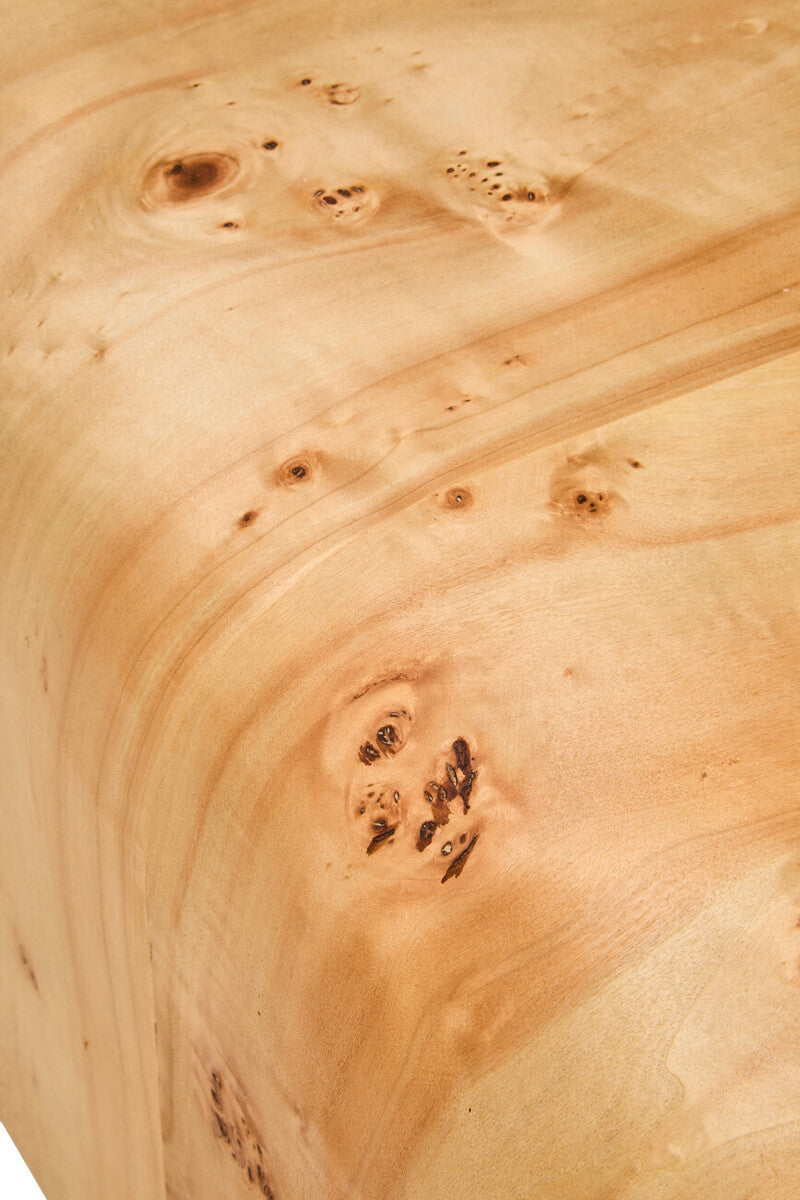 Image of Natural Burl Wood Curved Coffee Table with Smooth Curved Edges, Mota