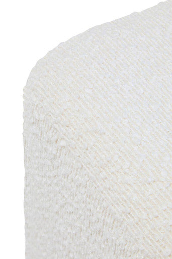Image of Mota Burl Wood And Cream Boucle Square Stool