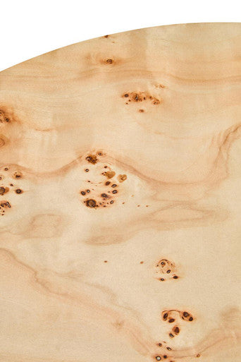 Image of Natural Burl Wood Round Coffee Table with Drum Shape Design, Mota