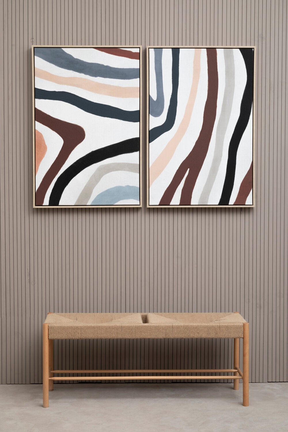 Image of Astratto Set of Two Multi Coloured Abstract Wall Art - Lifestyle