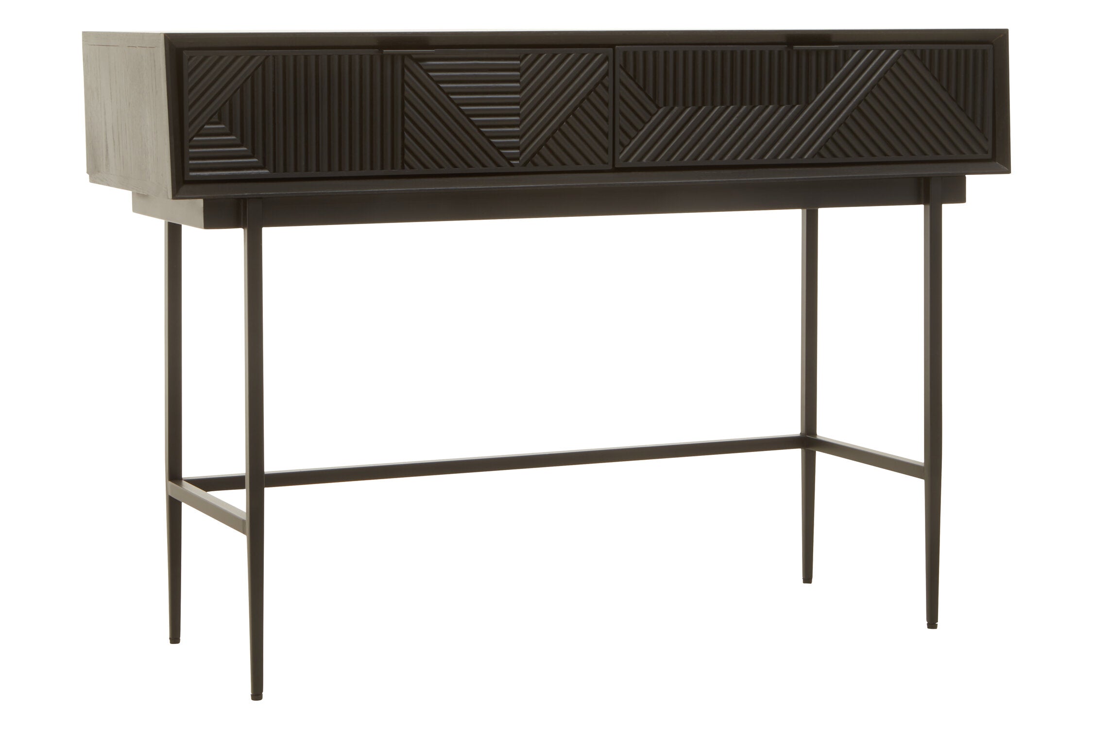 Image of Jakara Black Finish Console Table with 2 Drawers