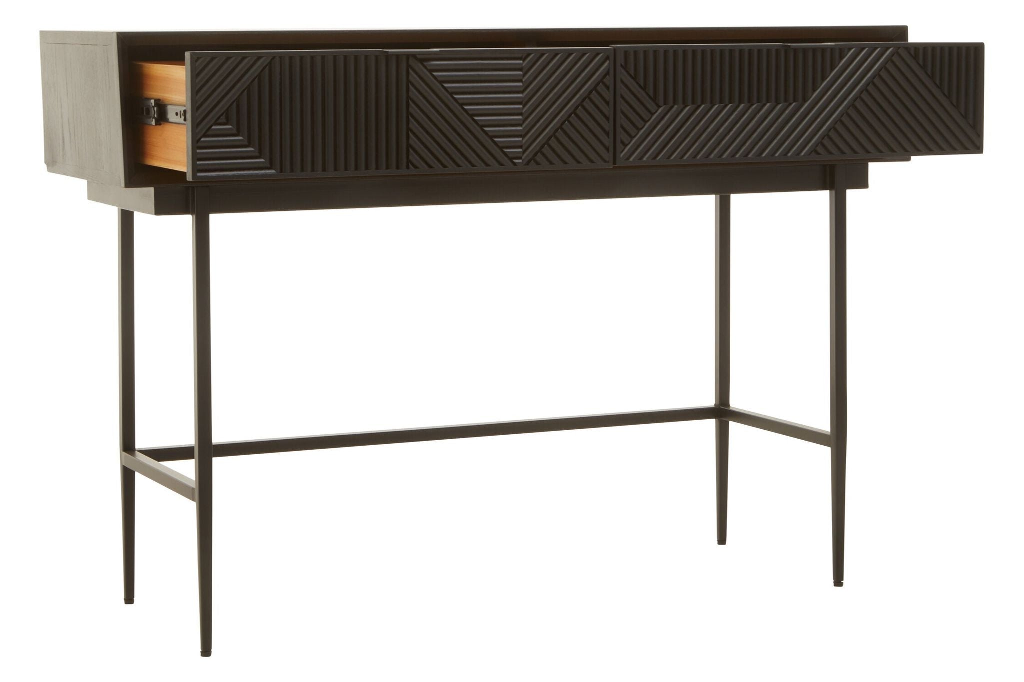 Image of Jakara Black Finish Console Table with 2 Drawers