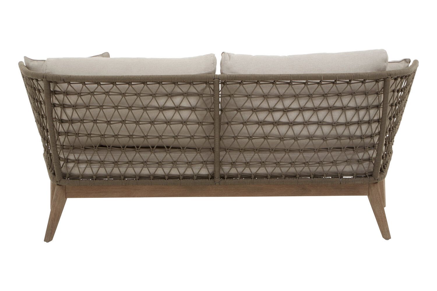 Image of Opus Grey Woven Rope Three Seater Sofa with Cushions - Additional