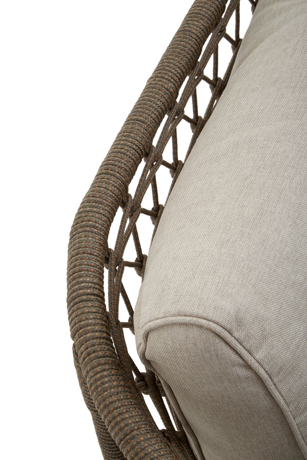 Image of Opus Grey Woven Rope Three Seater Sofa with Cushions - Macro