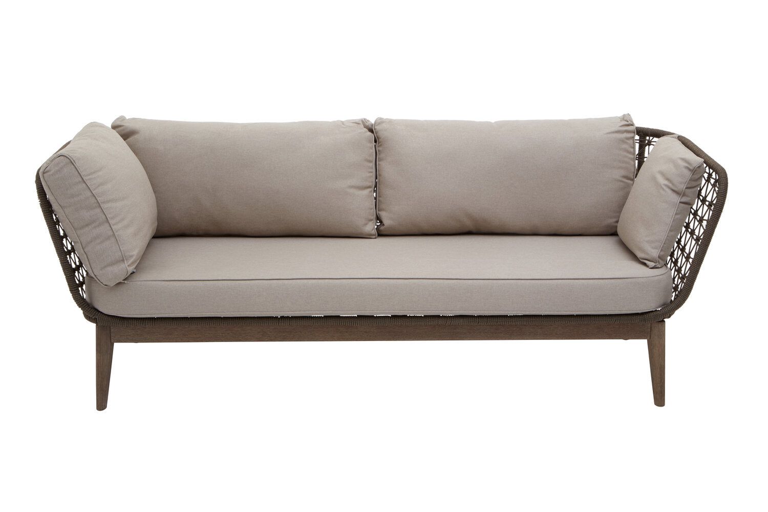 Image of Opus Linen Fabric and Woven Rope 3 Seat Sofa - Additional