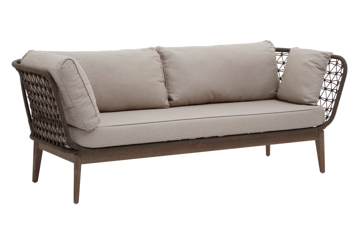 Image of Opus Linen Fabric and Woven Rope 3 Seat Sofa - Additional